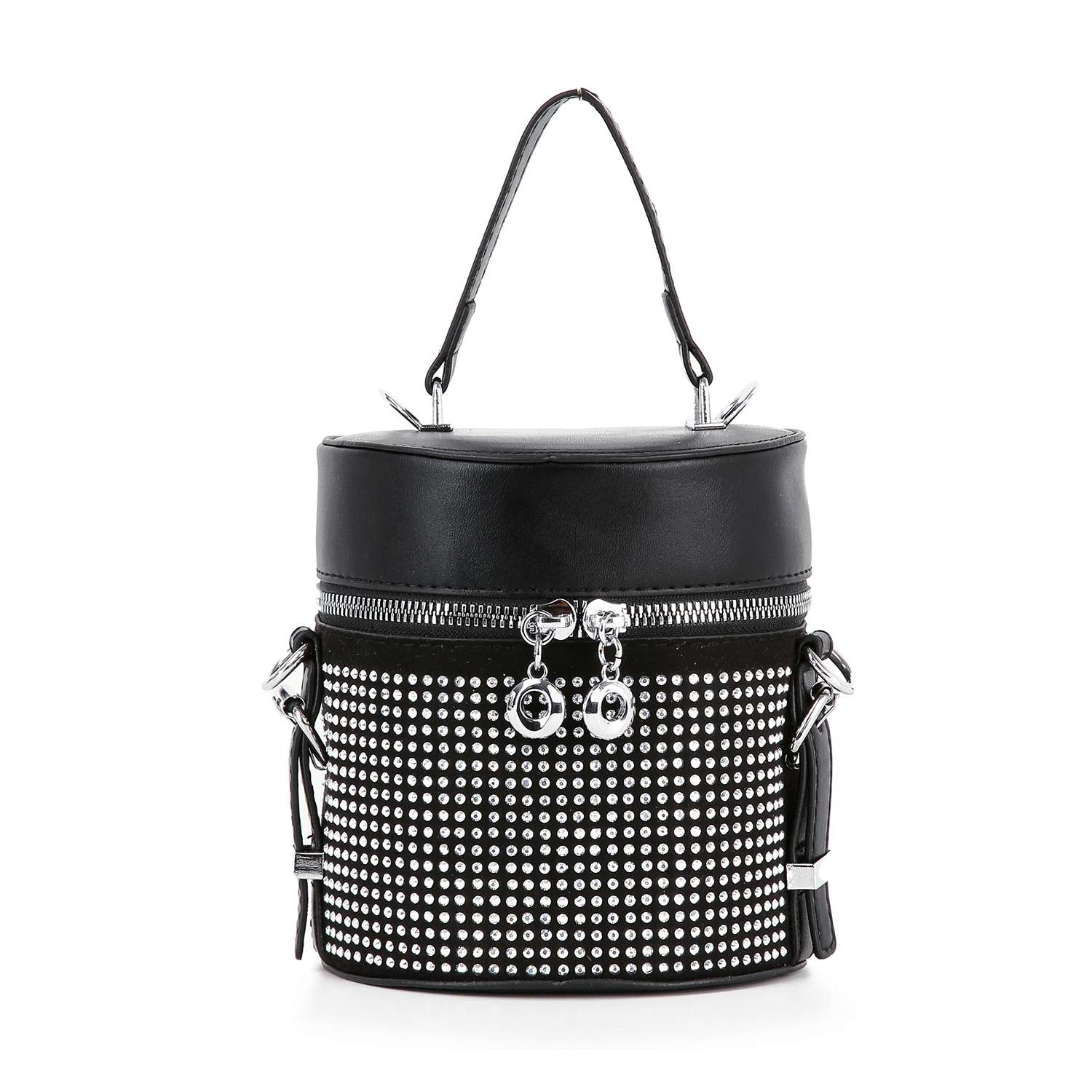 Petite Rhinestone Cylindrical Evening Bag by Handbag Factory