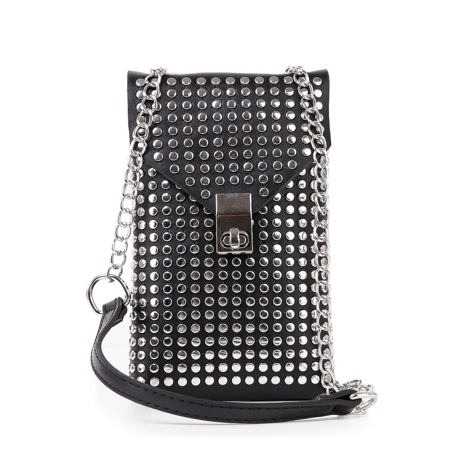 Studded Front Flap Cell Phone Crossbody by Handbag Factory