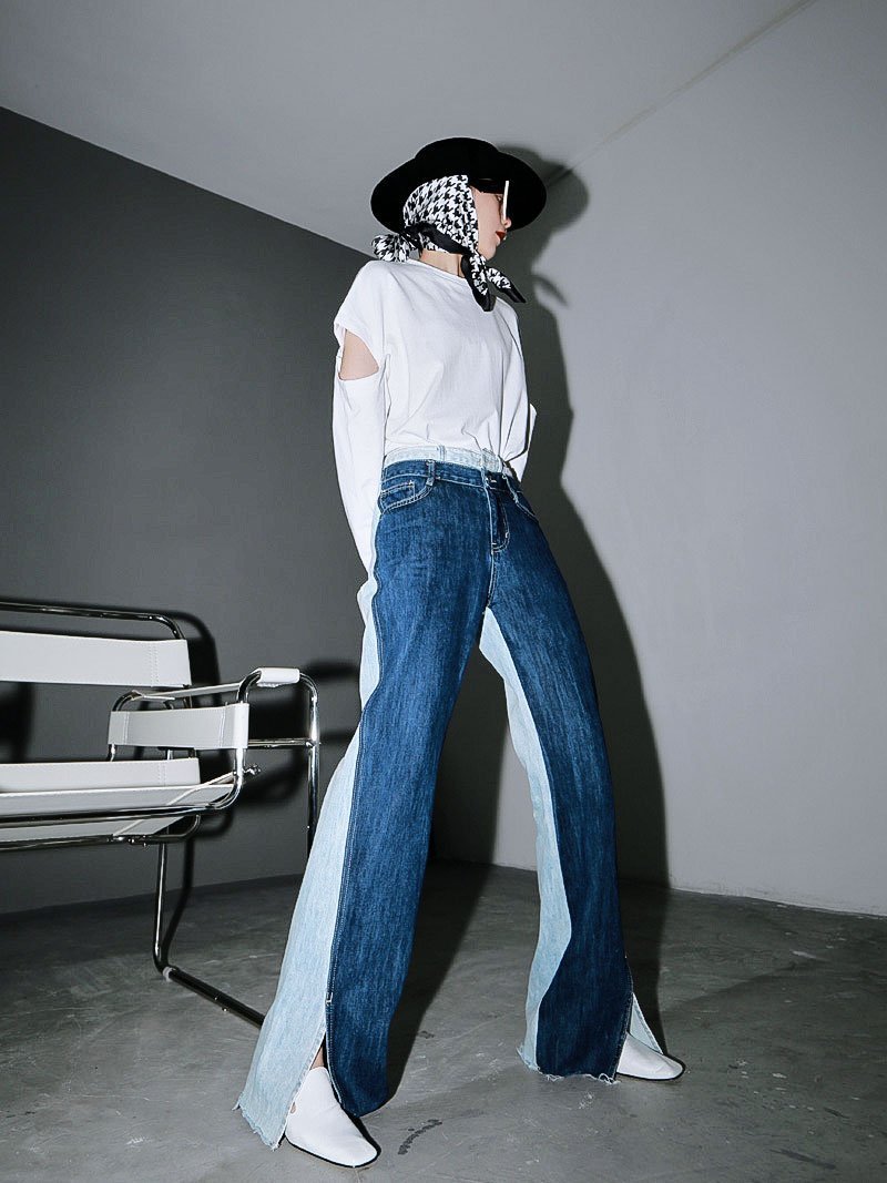 Sawako Loose Denim Wide Leg Pants by Marigold Shadows