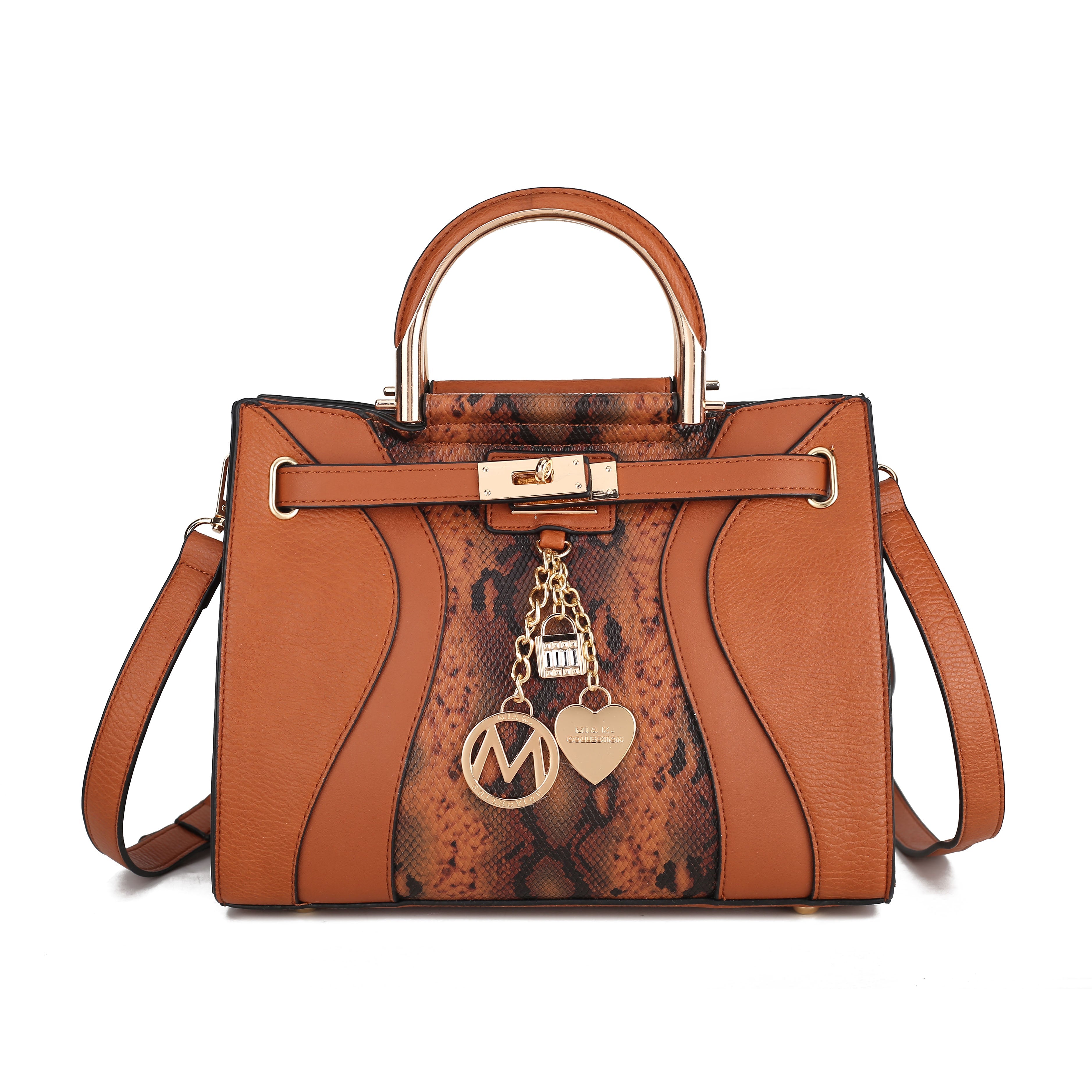 Cassia Snake embossed Satchel Bag by MKF Collection by Mia K.