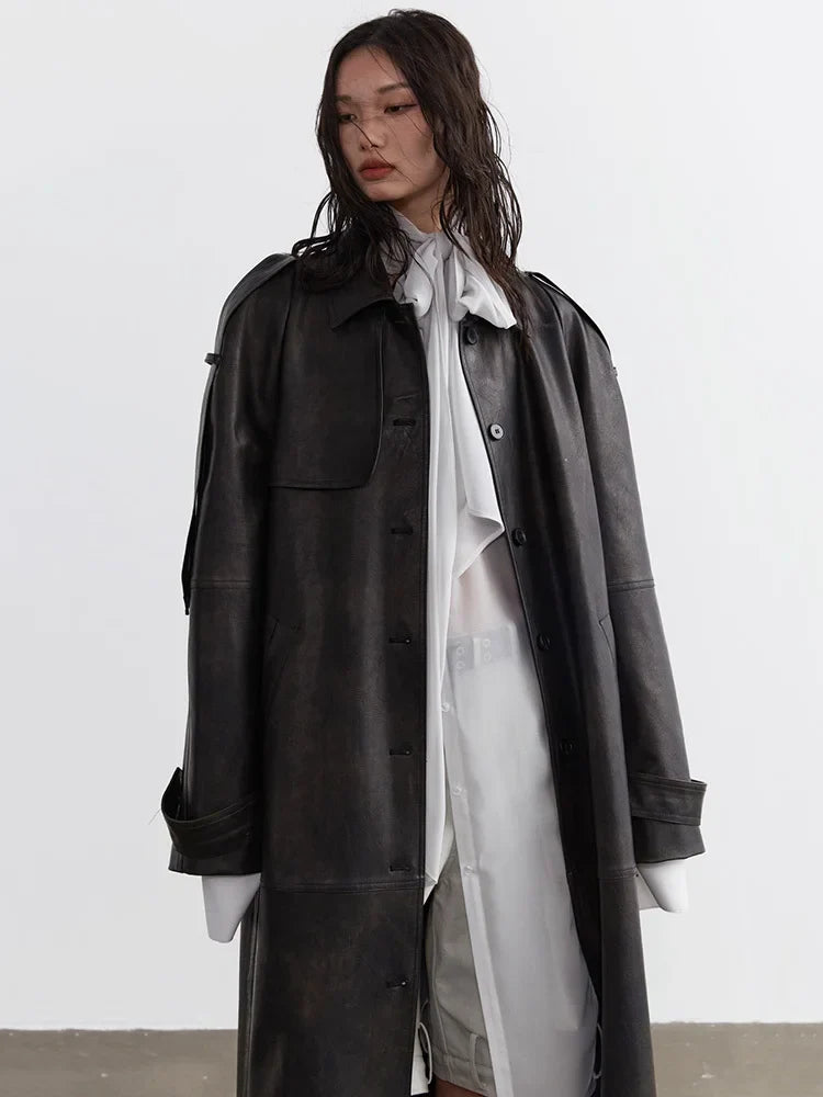 Sahsuha Vegan Leather Trench by Marigold Shadows