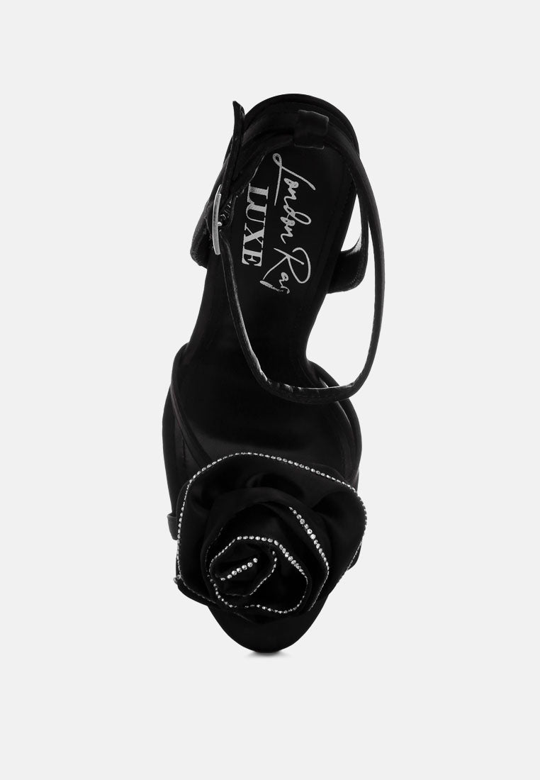 Candela Floral Rhinestone Accent Heel Sandals