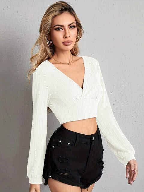 V Neck Crop Top by VYSN