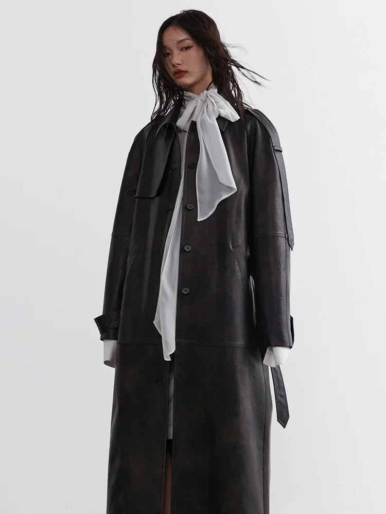 Sahsuha Vegan Leather Trench by Marigold Shadows