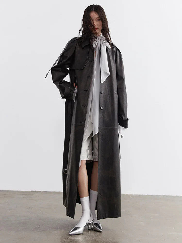 Sahsuha Vegan Leather Trench by Marigold Shadows