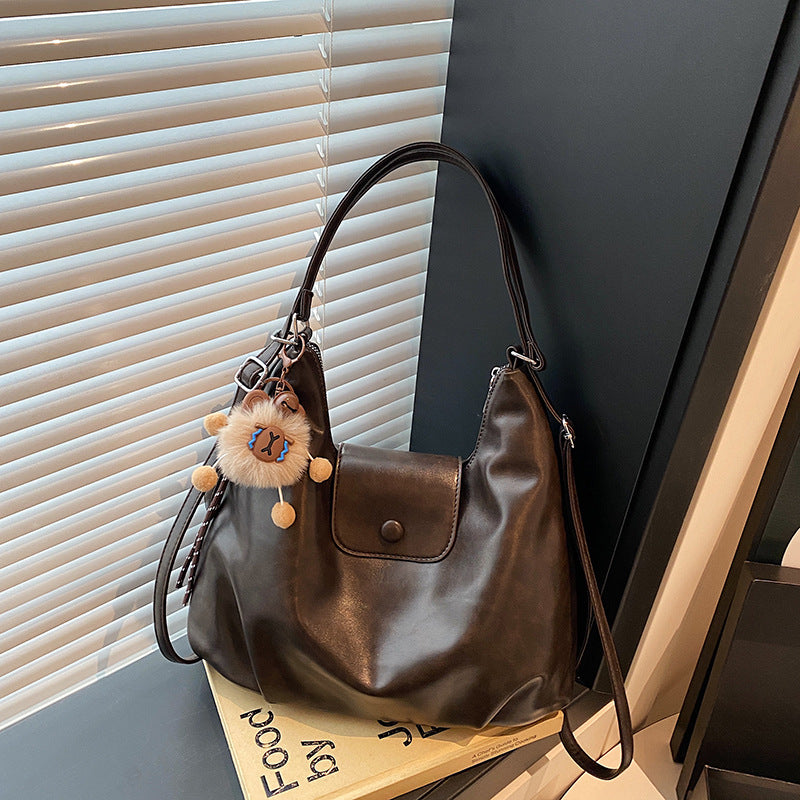 Relaxed Faux-Leather Shoulder Bag