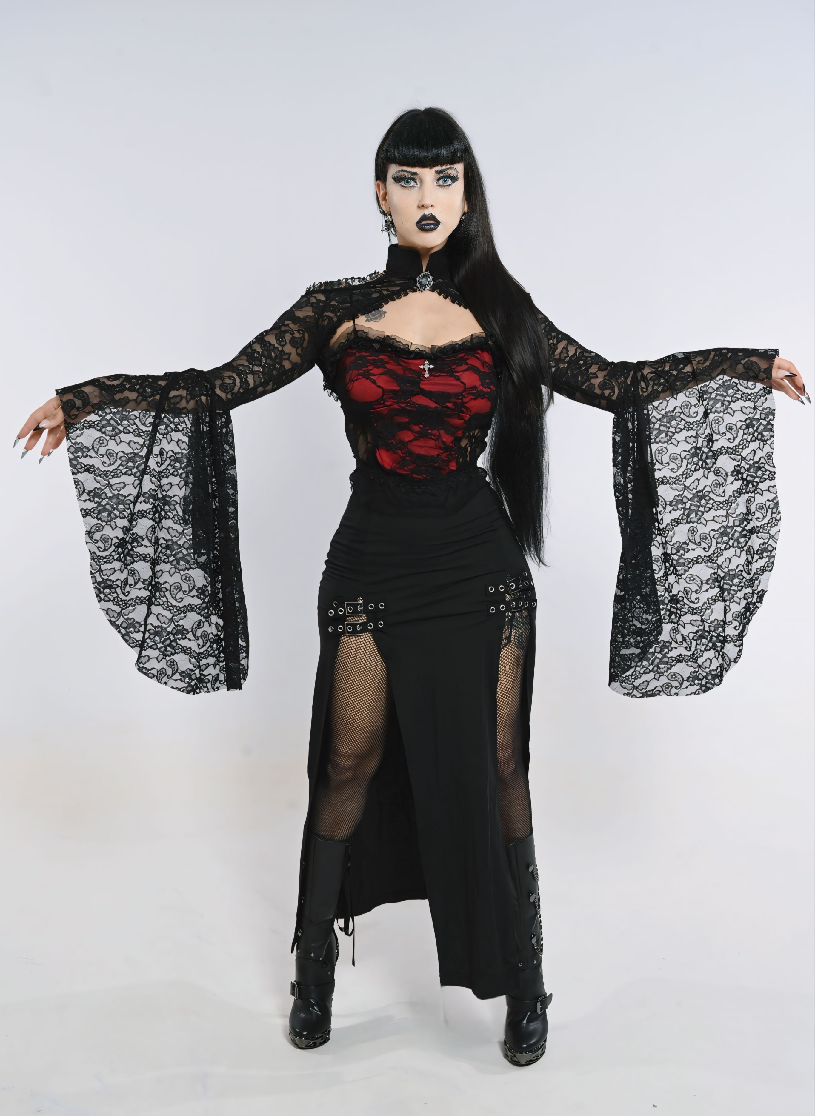 Raven's Night Coffin Top by The Cursed Closet