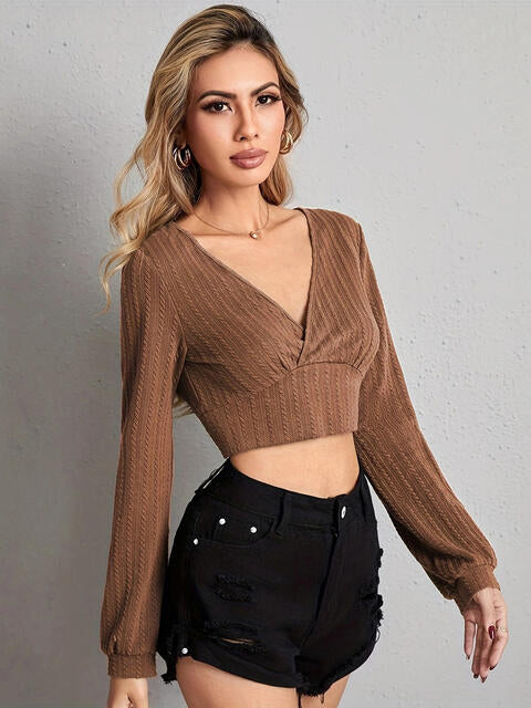 V Neck Crop Top by VYSN