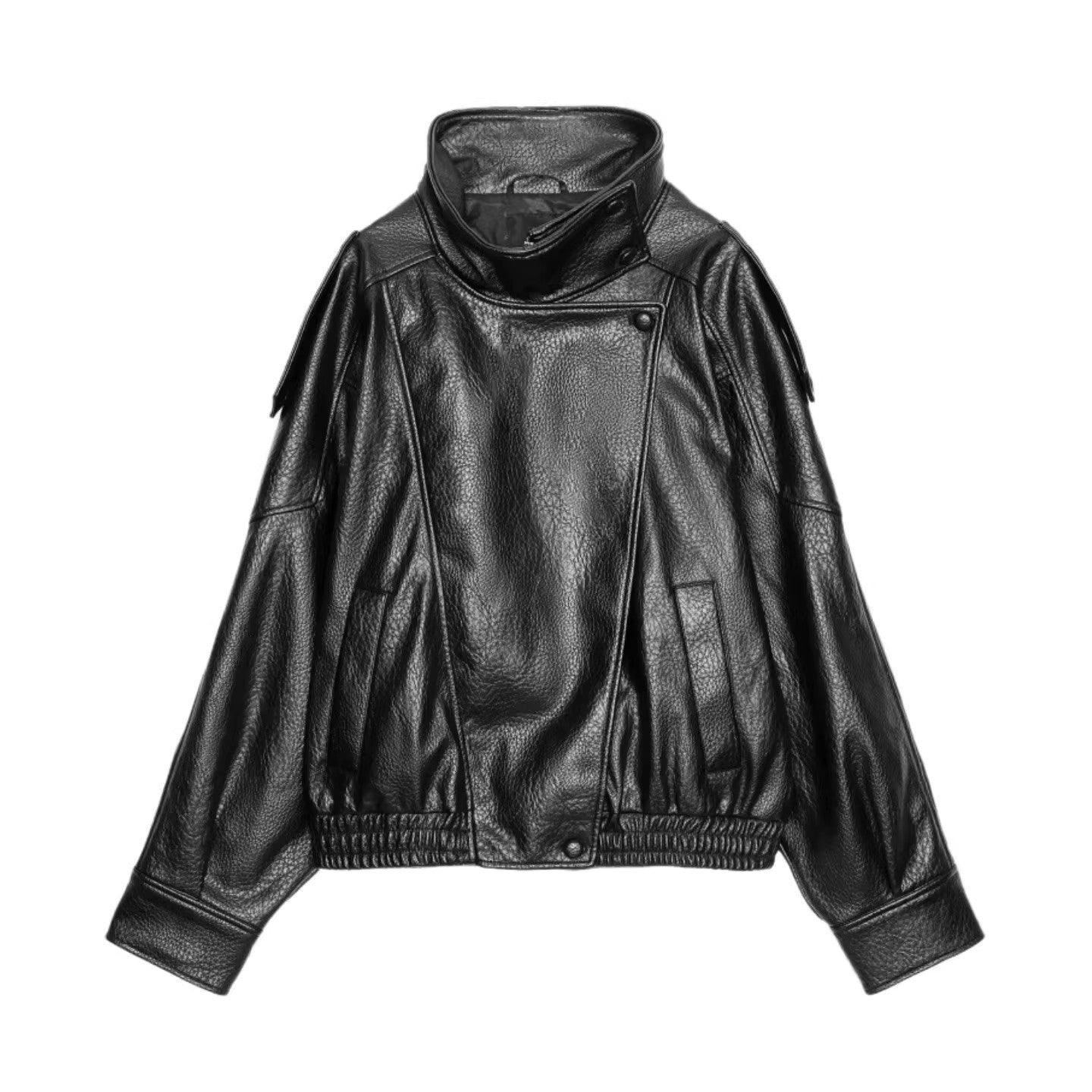 Vintage Moto Faux-Leather Biker Jacket