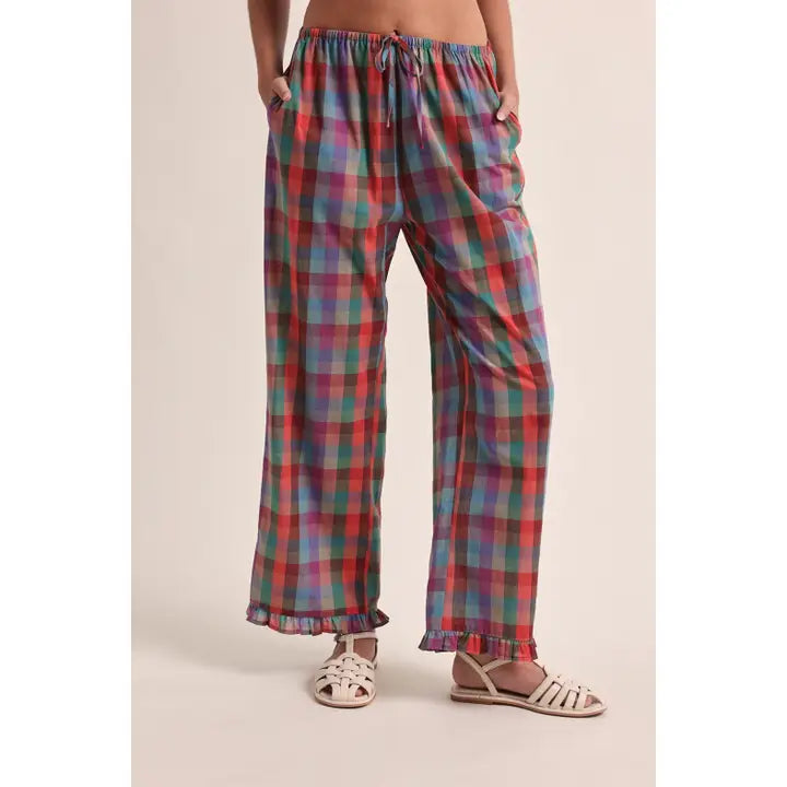 Multicolor Plaid Pants / WL25-12399
