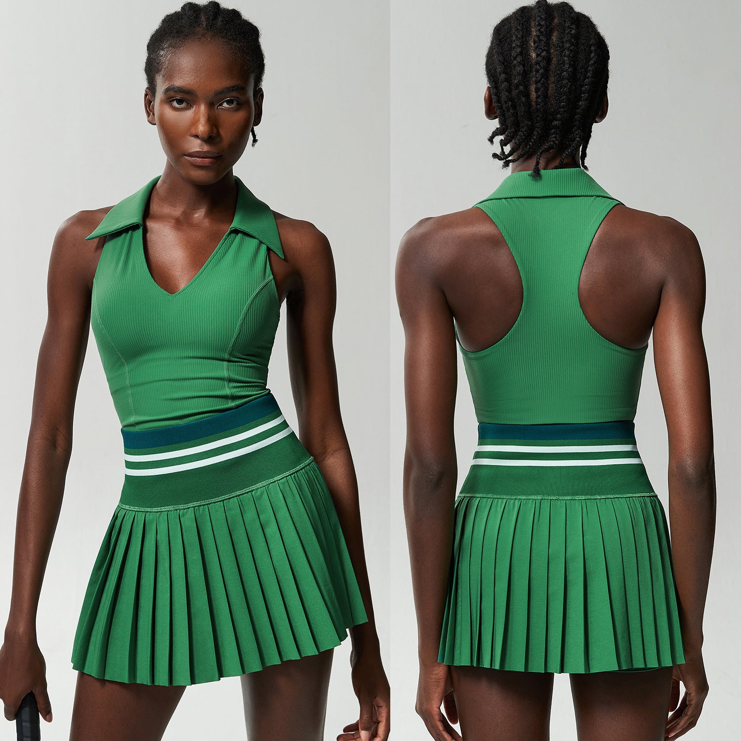 Tennis Tonic: The V-Neck Victory Set!