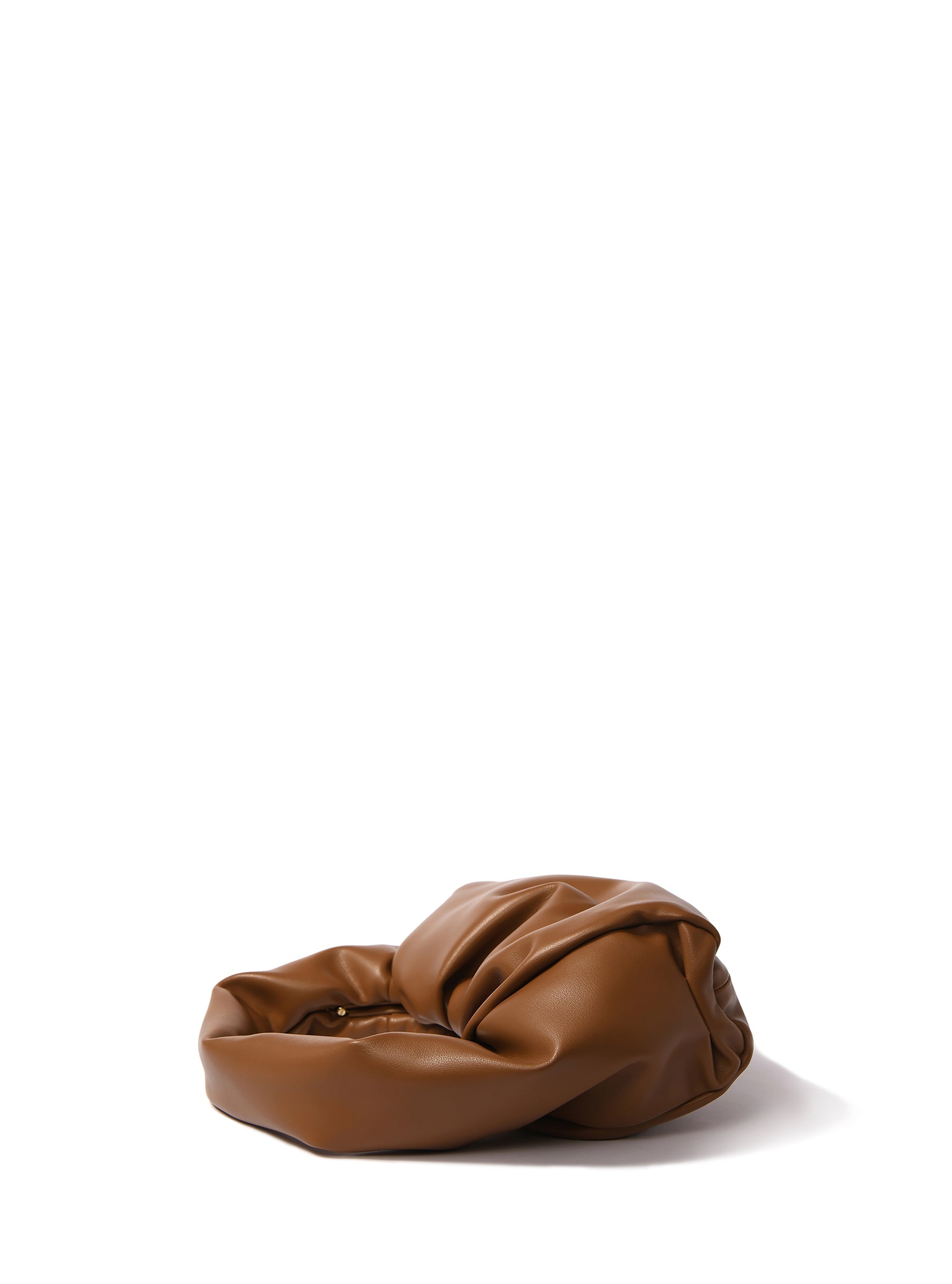 Marshmallow Croissant Bag in Soft Leather, Caramel by Bob Oré