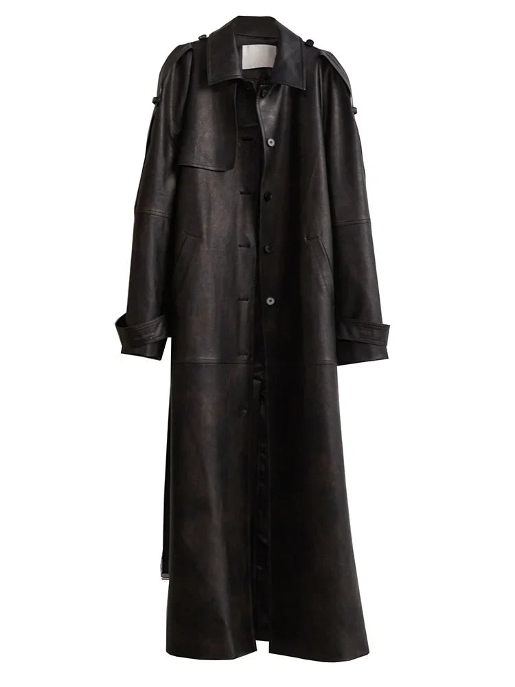 Sahsuha Vegan Leather Trench by Marigold Shadows