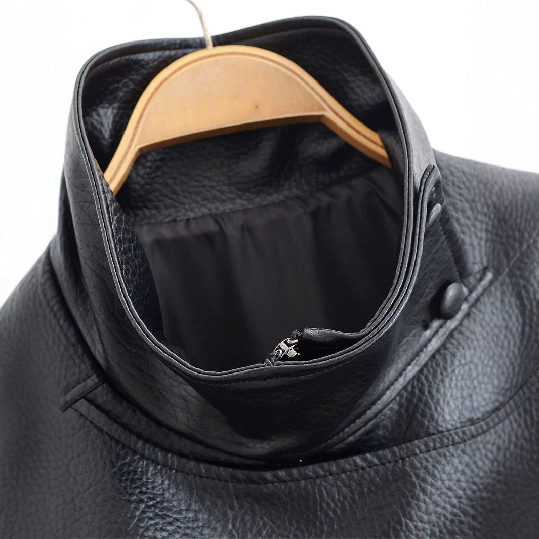 Vintage Moto Faux-Leather Biker Jacket