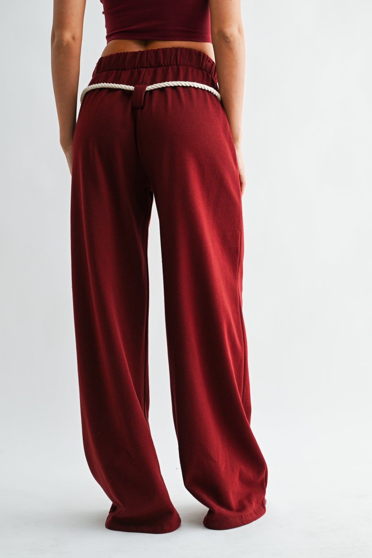Wine Stripe Rope Sweatpants