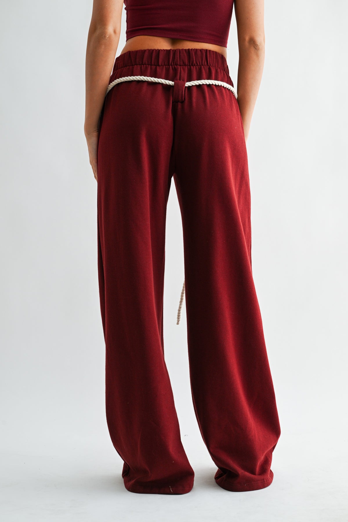 Wine Stripe Rope Sweatpants