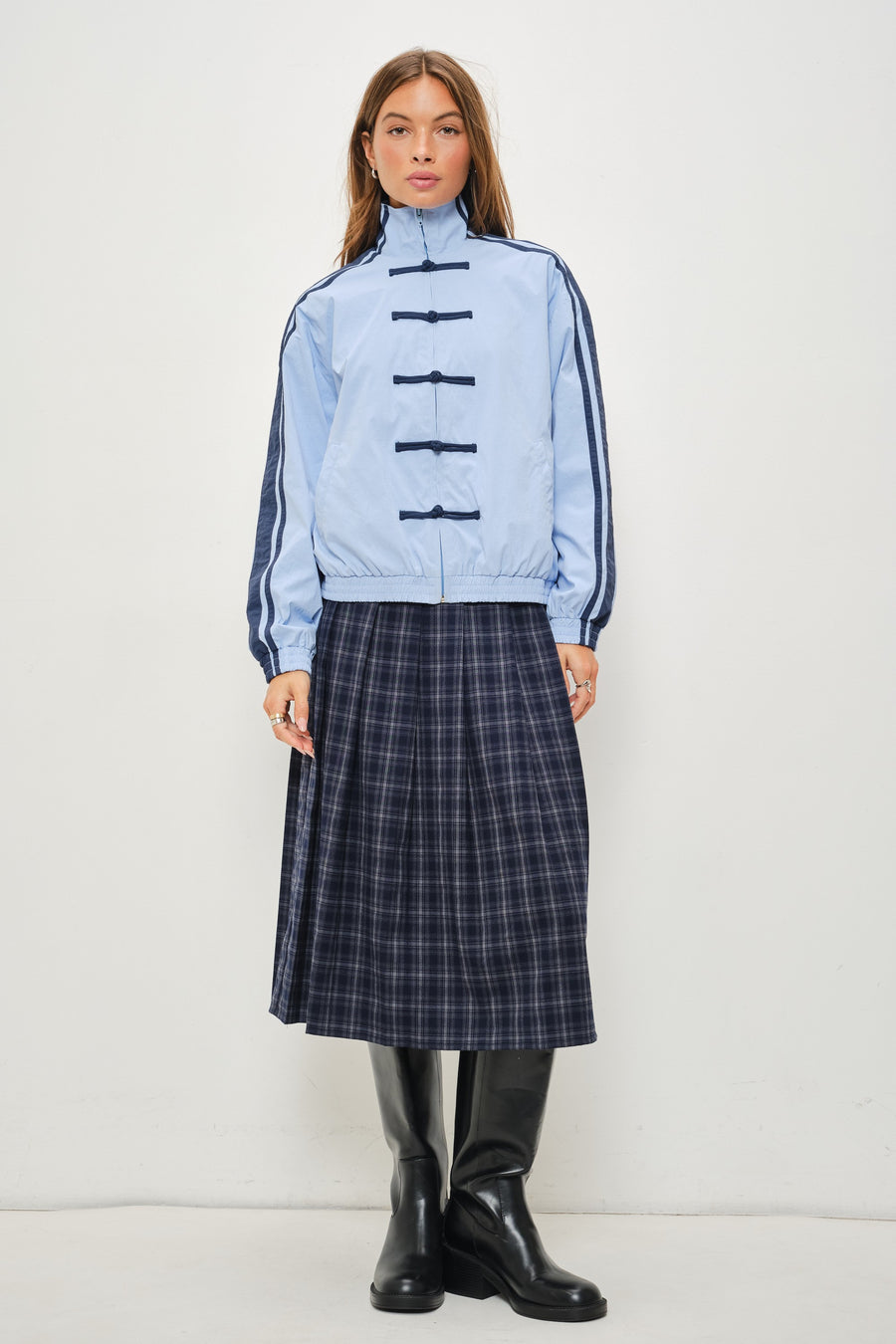 Sky Blue Frog-Button Track Jacket