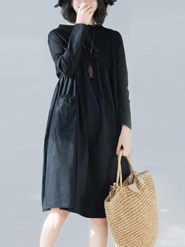 Original Split-Joint Long Sleeve Dress by migunica