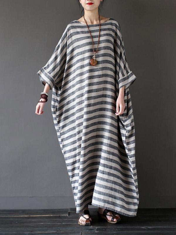 Vintage Loose Striped Dress by migunica