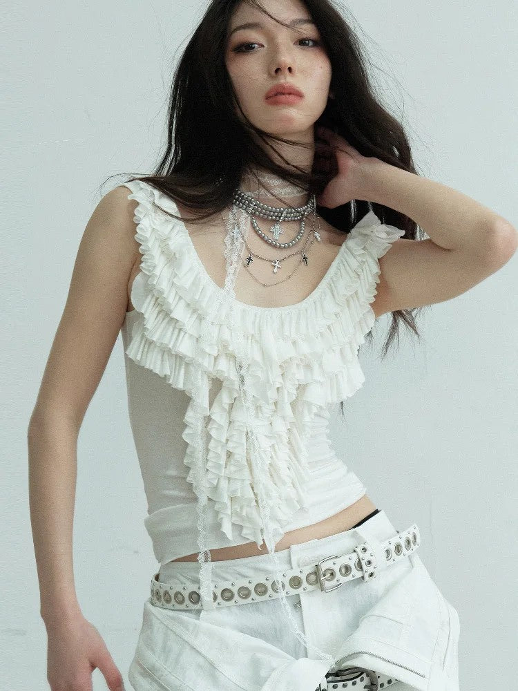 Sheeshe Ruffle Tank Top by Marigold Shadows