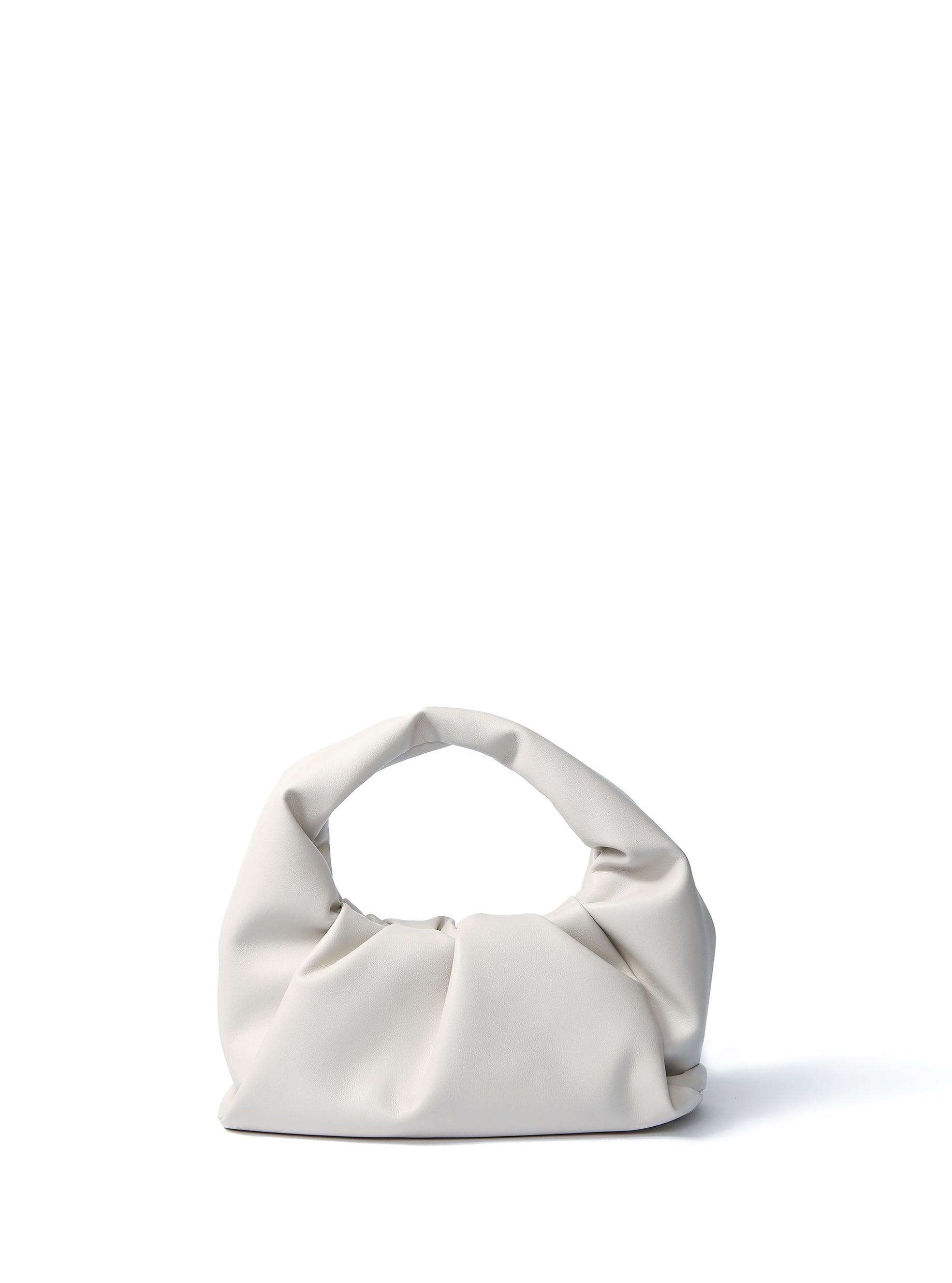 Marshmallow Croissant Bag in Soft Leather, White by Bob Oré