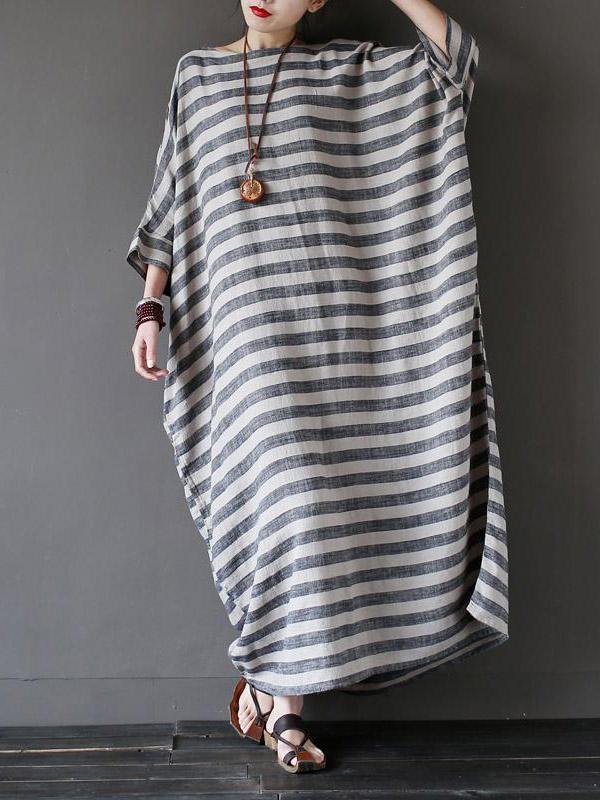 Vintage Loose Striped Dress by migunica