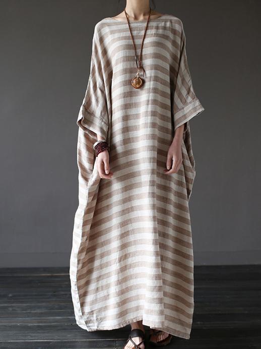 Vintage Loose Striped Dress by migunica