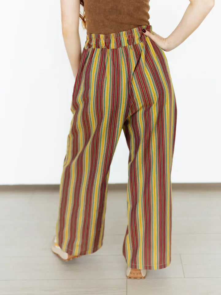 TH2109 Olive Vintage Strip Pant