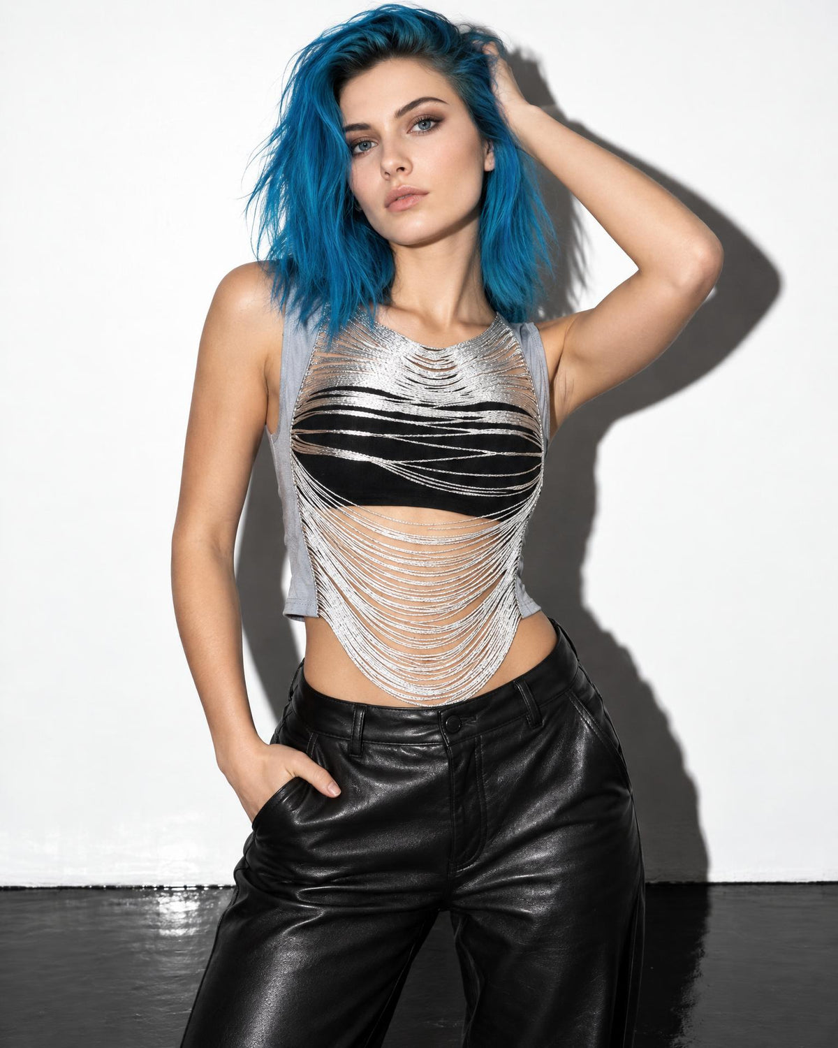 Chrome Cut-Out Crop Top - Deluxxie