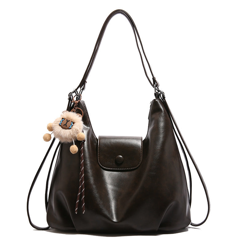 Relaxed Faux-Leather Shoulder Bag