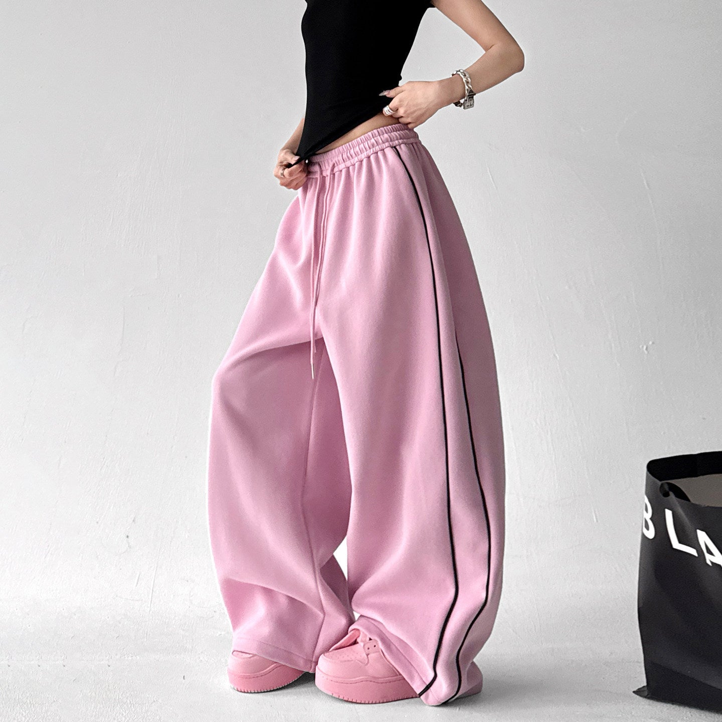 Baggy Wide-Leg Streetwear Track Pants