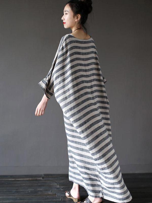 Vintage Loose Striped Dress by migunica