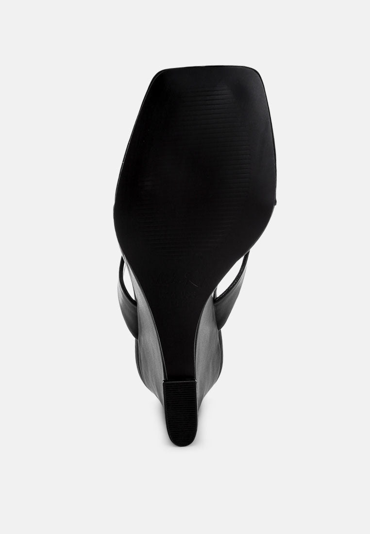 Amilta Square Toe Thong Heels