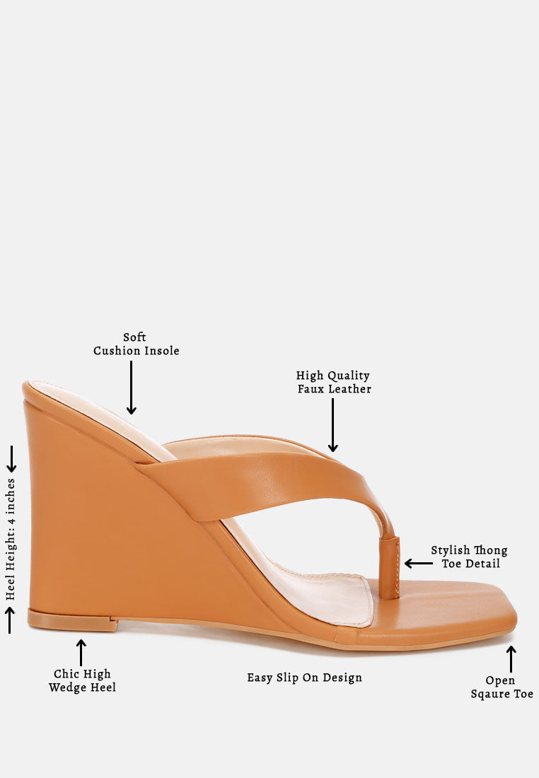Amilta Square Toe Thong Heels