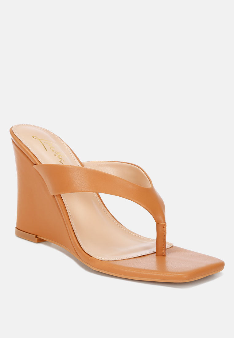 Amilta Square Toe Thong Heels