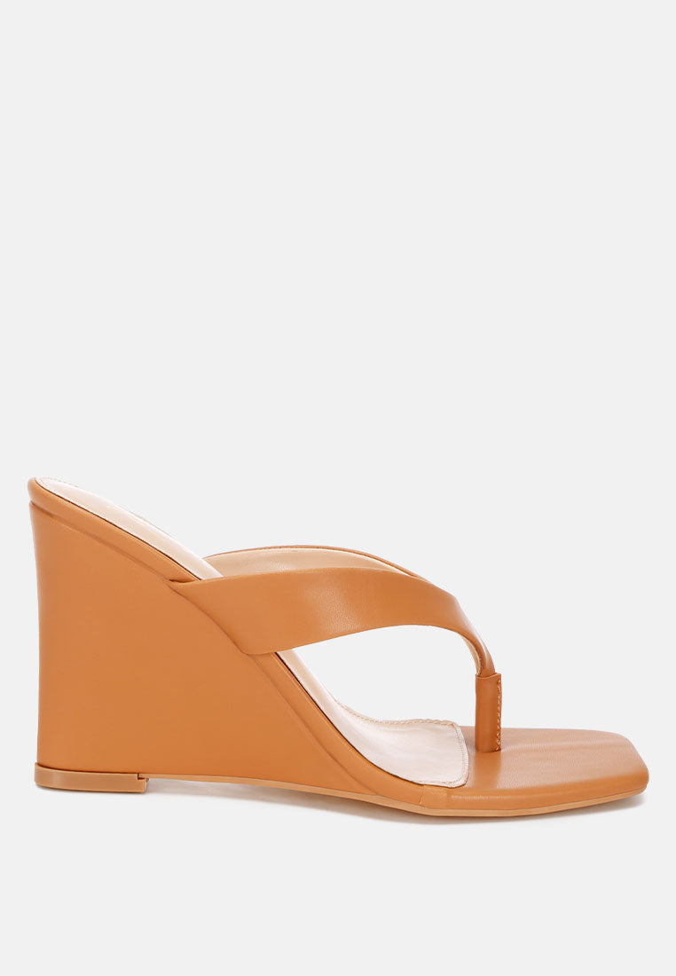 Amilta Square Toe Thong Heels