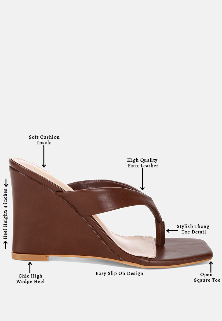 Amilta Square Toe Thong Heels