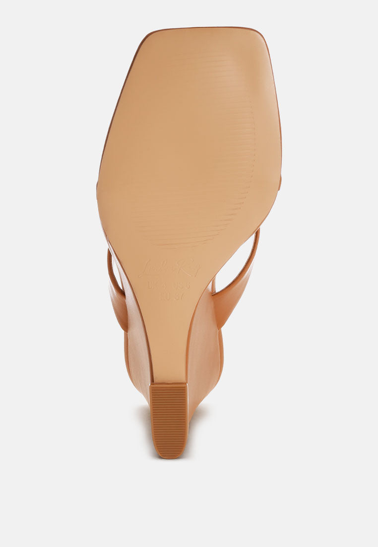 Amilta Square Toe Thong Heels