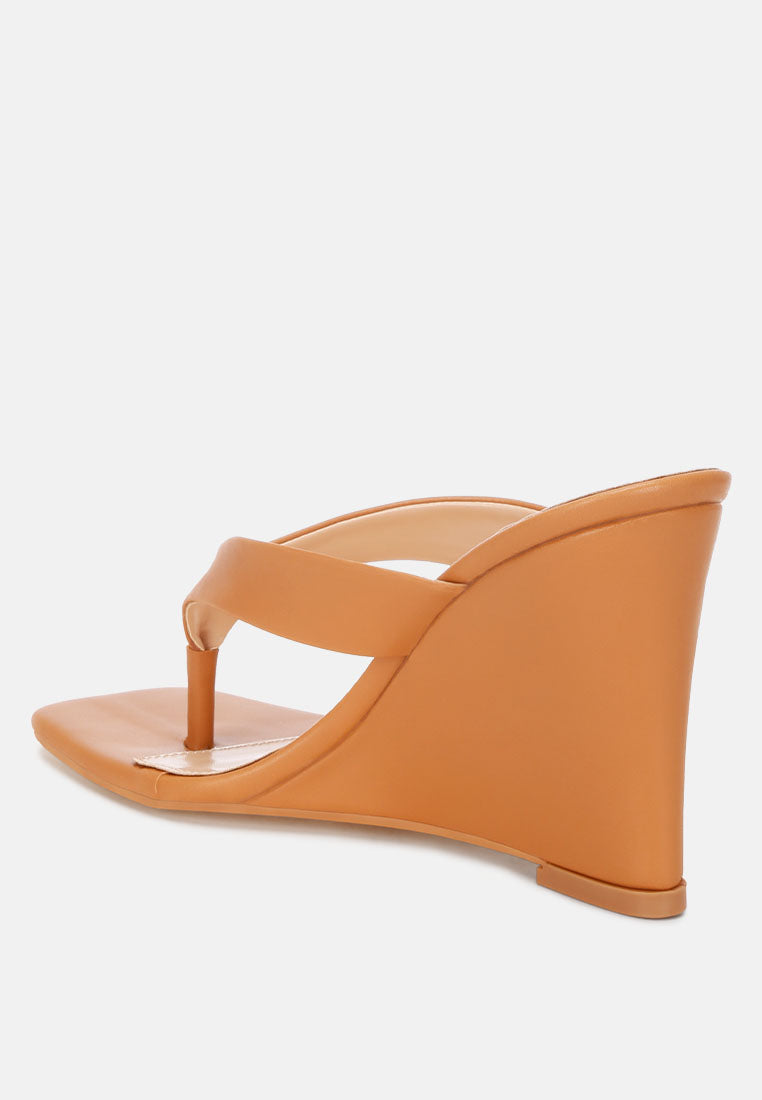 Amilta Square Toe Thong Heels