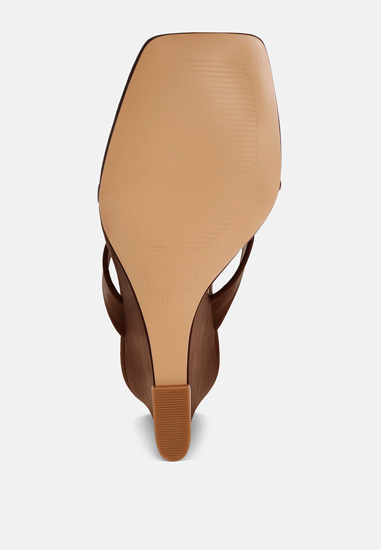 Amilta Square Toe Thong Heels