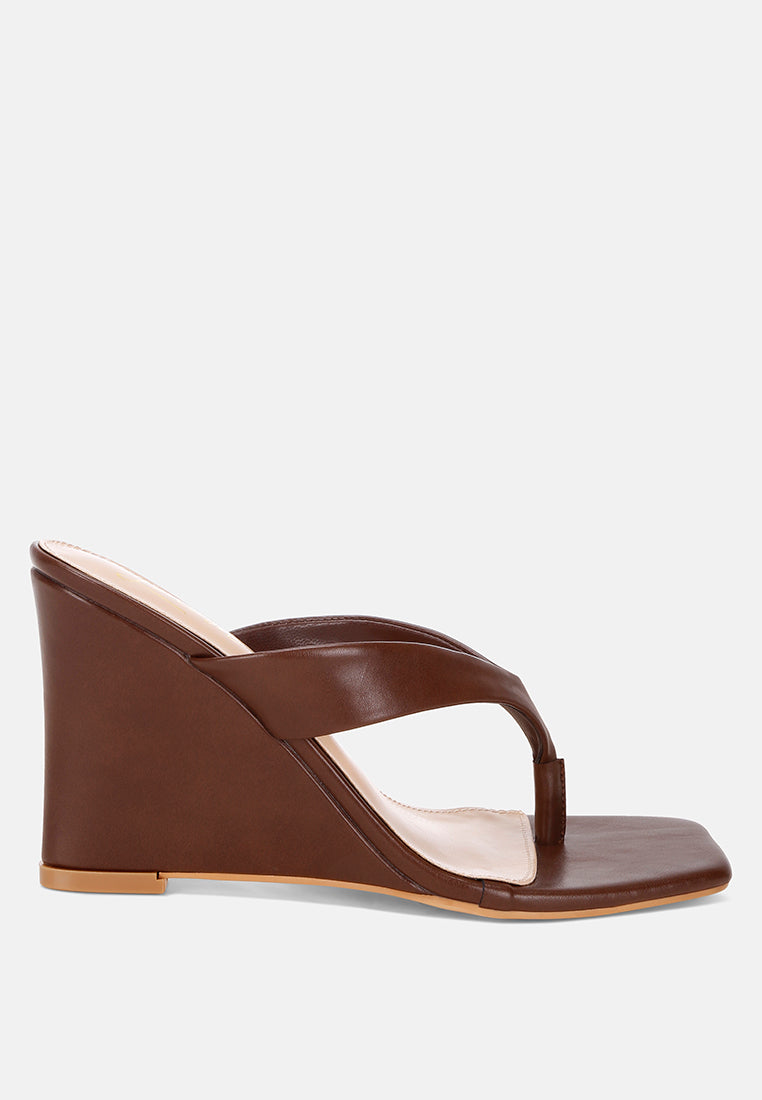 Amilta Square Toe Thong Heels