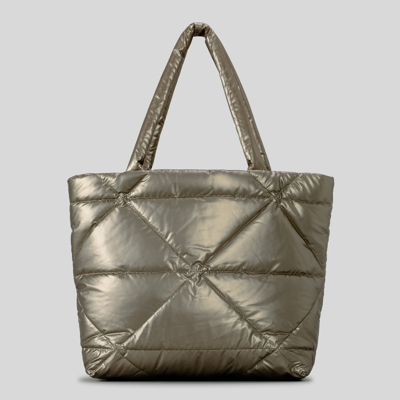 Quilted Nylon Puffer Tote Bag