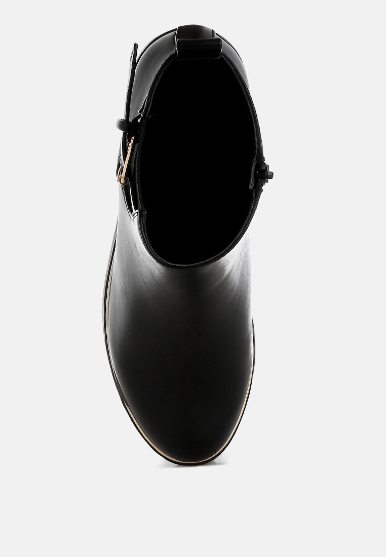 Chunky Buckle Detail Ankle Boots by RAG