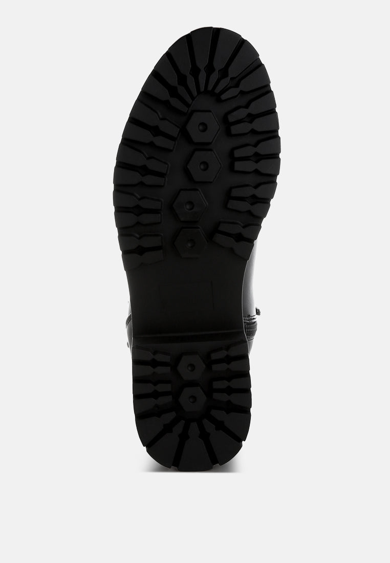 Chunky Buckle Detail Ankle Boots by RAG