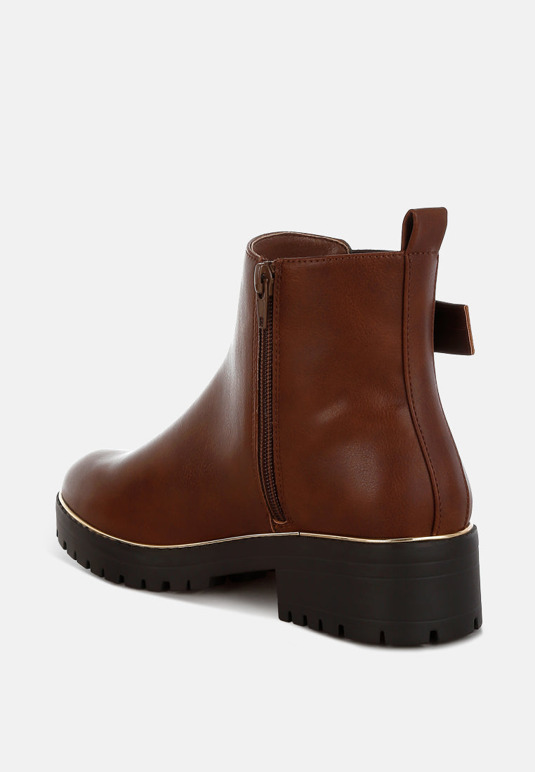 Chunky Buckle Detail Ankle Boots by RAG