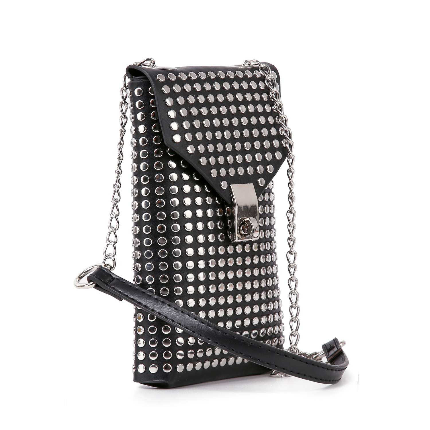 Studded Front Flap Cell Phone Crossbody by Handbag Factory