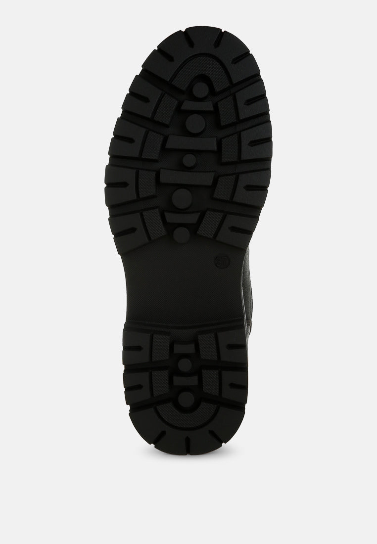 Lace-Up Chunky Warm Ankle Boots by RAG