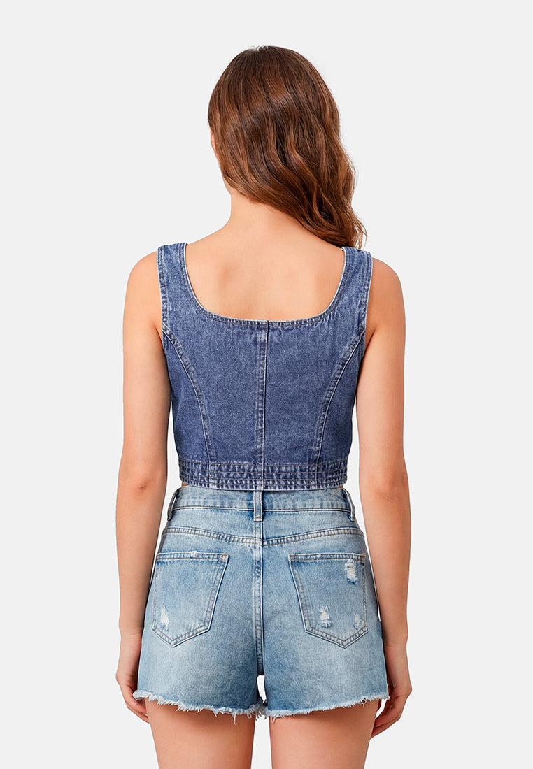 Button Down Denim Top