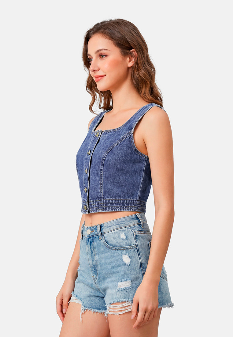 Button Down Denim Top