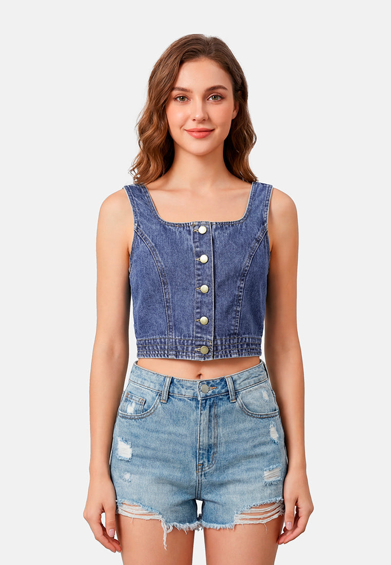 Button Down Denim Top